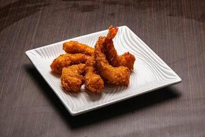 Delicous crispy shrimps appetizer snack photo