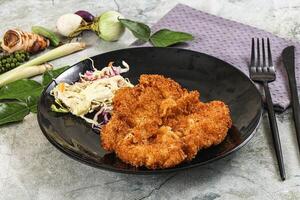 Tonkatsu fried cutlet with cabbage photo