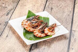 Cooked tiger prawn in the pate photo