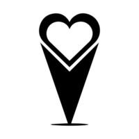 Heart icon in a cone illustration vector