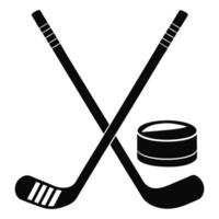 Hockey sticks and puck on a white background vector