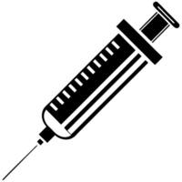 An injection syringe on a white background vector