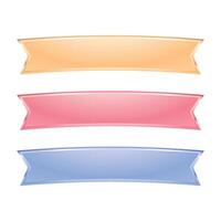 Set of realistic ribbon band element banner design vector