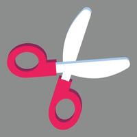 Scissors tool icon illustration on gray background vector