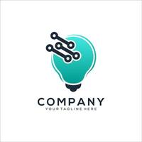 Abstract bulb tech logo design vector