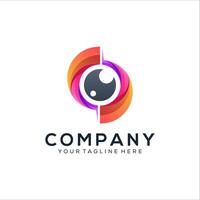 Abstract colorful camera logo design vector