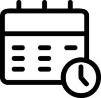 Calendar And Clock, Time Administration Sign, Fixed Time and Date Icon vector