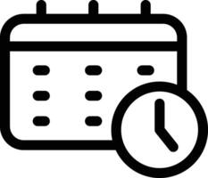 Clock and Calendar, Time Administration Sign, Event Calendar Symbol, Fixed Time and Date Icon vector