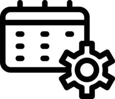 Calendar Settings Icon, Technology Event Calendar, Project Management Symbol vector
