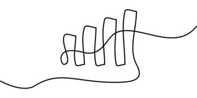 continuous one line drawing of graph icon. business concept abstract line art illustration. vector