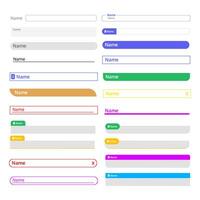collection of text input form templates vector