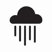 Cloud with Raindrops Silhouette on White Background vector