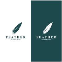 Feather logo with very simple and elegant vector