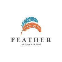 Feather logo with very simple and elegant vector