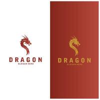 Dragon logo with very simple and elegant vector