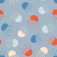 Bunch of Jellyfish Seamless Pattern illustration Design vector