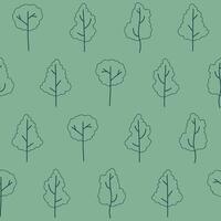 Outline Collection of Tree Seamless Pattern illustration for Print, Wallpaper, Decoration. vector
