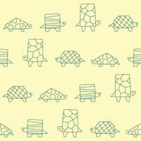 Outline Collection of Turtle Stick Seamless Pattern illustration Design vector