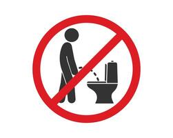 No Peeing icon symbol. Pissing prohibited sign. Urinate not allowed. No peeing on floor. illustration image. Isolated on white background. vector