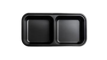 Two black rectangular containers with two compartments png