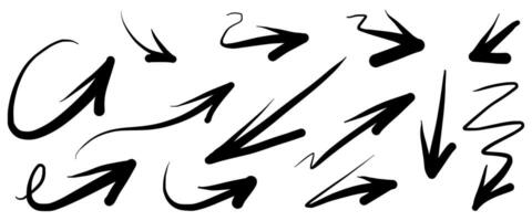 hand drawn Arrows icons Set. arrow icon with various directions. Doodle illustration. isolated on a white background vector
