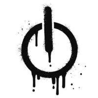 Spray painted graffiti shut down icon. on-off button symbol. isolated on white background vector