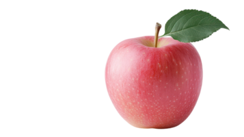 A single apple with a leaf on it png