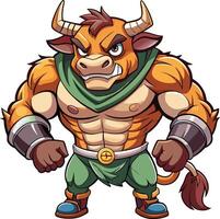 Cartoon bull character vector