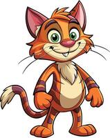 A cartoon cat with big eyes and a big nose vector