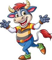 Cartoon cow running vector
