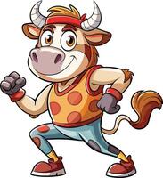 Cartoon cow running vector