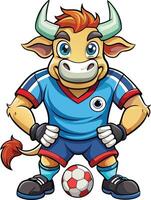 Cartoon bull soccer player vector