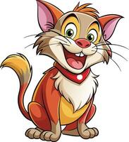Cartoon cat with a collar vector