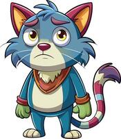 A cartoon cat with a bandana on his head vector