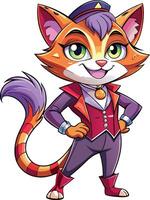 A cartoon cat dressed in a suit and tie vector