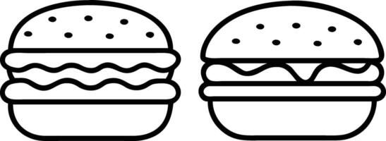 Burger icon line art design vector
