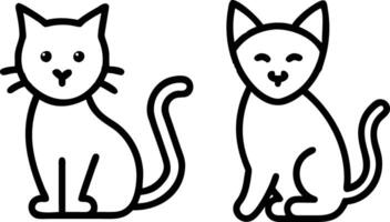 Cat icon line art design vector
