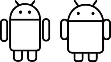 Android icon line art design vector