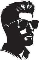 A man with a beard and sunglasses vector