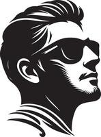 A man in sunglasses with a beard and a mustache vector