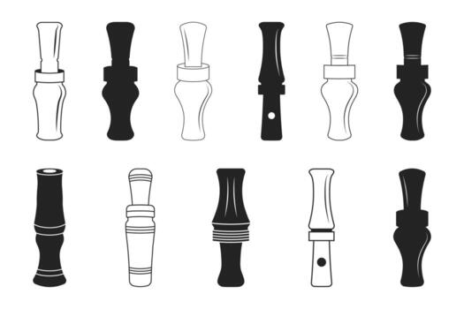 Duck Call Silhouette, Duck Call, Mallard Duck Calls, Duck Call Bundle vector