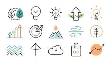 Line shape Hand drawn upset color sketch of Business, arrow, nature graphic icon. illustration white background vector
