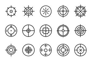 Precision. Bullseye, Focus, Crosshair, Reticle, Viewfinder related editable icon set isolated flat illustration white background vector