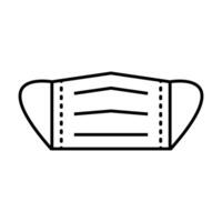 Medical mask outline icon isolate on white background for graphic design, logo, web site, social media, mobile app, ui illustration vector