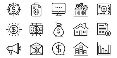 Economic crisis, Inflation related editable icon set isolated flat illustration white background vector
