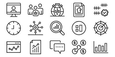 Finfographic, analytics. Editable stroke.related editable icon set isolated flat illustration white background vector