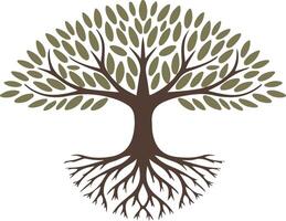 A illustration tree with deep roots vector