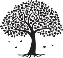 A tree and leaves that are falling illustration vector