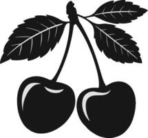 A silhouette of two cherries vector
