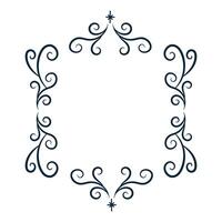 Square openwork frame. lace frame with empty space for text. Christmas and New Year. Isolated illustration. vector